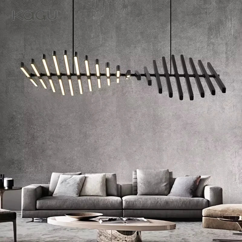 DecorBites™ LED Fishbone Pendant Chandelier for Modern Nordic Decor