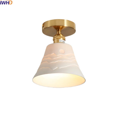 DecorBites™ Ceramic LED Ceiling Light Modern White Porch Balcony Luminaria