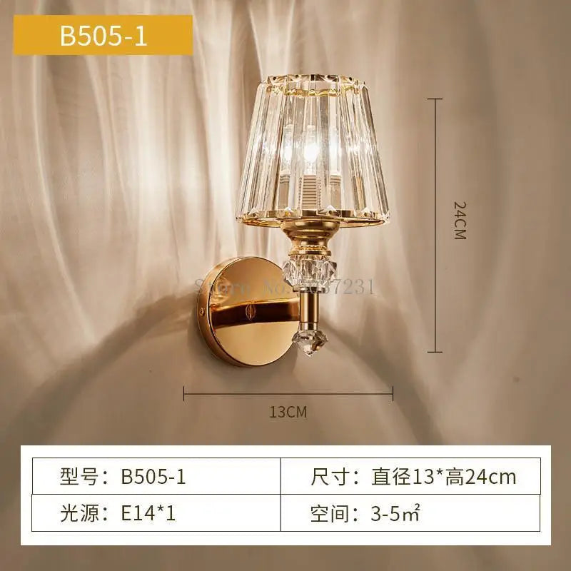 DecorBites™ Crystal Glass Wall Lamp for Bedroom Living Room Staircase