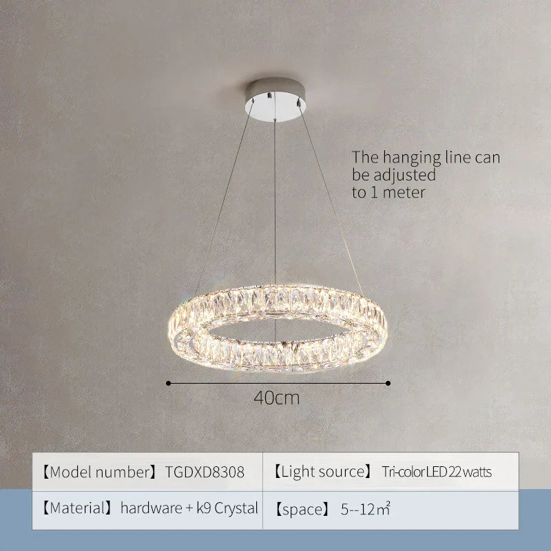 DecorBites™ Crystal Chandelier Ring - Elegant Light Luxury for Living Room, Dining Room & Bedroom