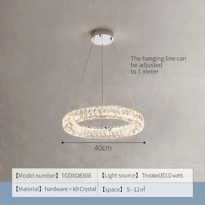 DecorBites™ Crystal Chandelier Ring - Elegant Light Luxury for Living Room, Dining Room & Bedroom