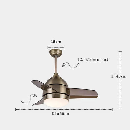 DecorBites™ Copper Bronze Ceiling Fan Light Remote Control 6-speed Reversible Silent Design