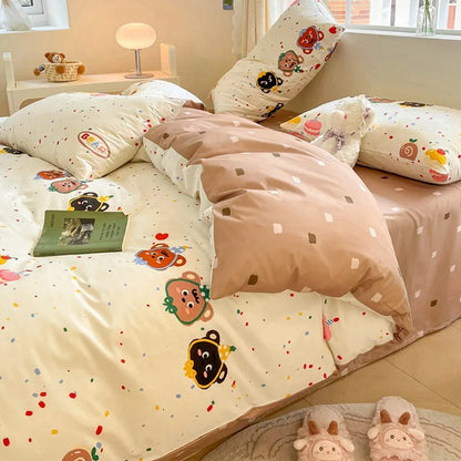 DecorBites™ Cartoon Printed Cotton Duvet Cover for Kids & Teens Beddings