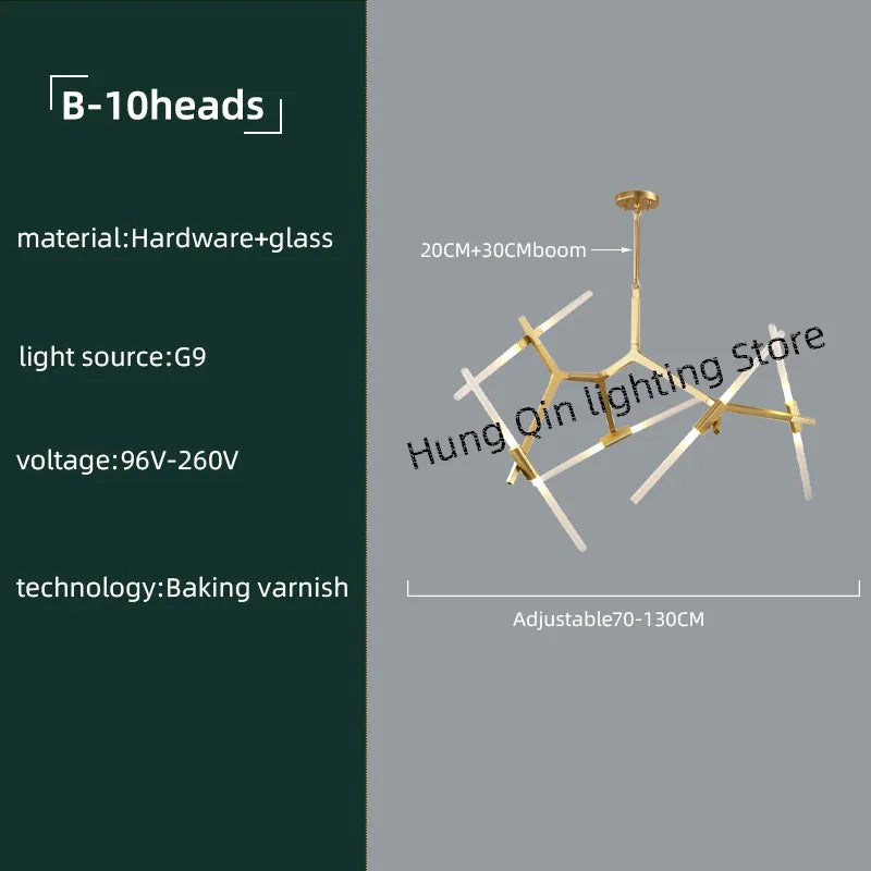 ™ Gold Branch LED Chandelier for Duplex Villa Staircase - Modern Indoor Lighting