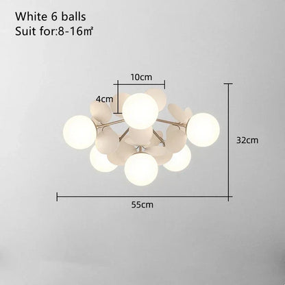 DecorBites™ Kids LED Ceiling Light: Iron Sheet Glass Chandelier