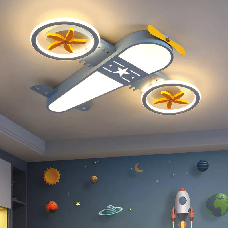 ™ Kids Airplane Ceiling Lights Remote Control Dimmable LED Chandelier