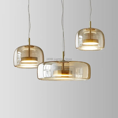 DecorBites™ Amber Glass Chandelier Pendant Light for Living Room, Bedroom, Kitchen, and Bar