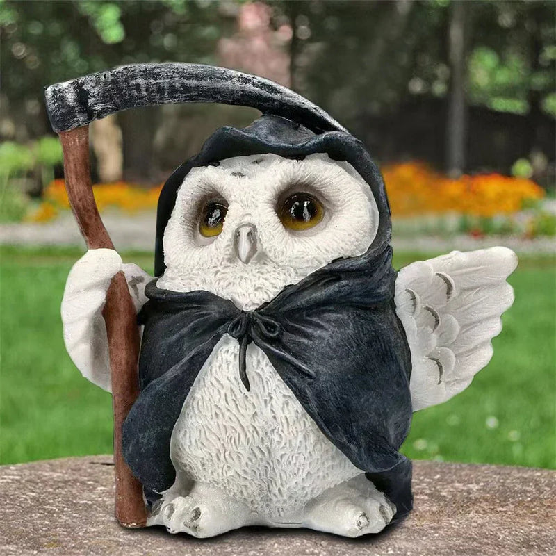 ™ Gothic Owl Reaper Sculptures Grim Statue Halloween Home Decor