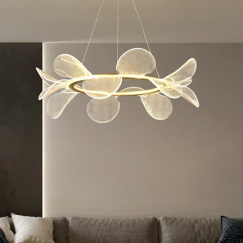 DecorBites™ LED Flower Chandelier: Luxury Acrylic Pendant for Modern Living, Bedroom & Kitchen