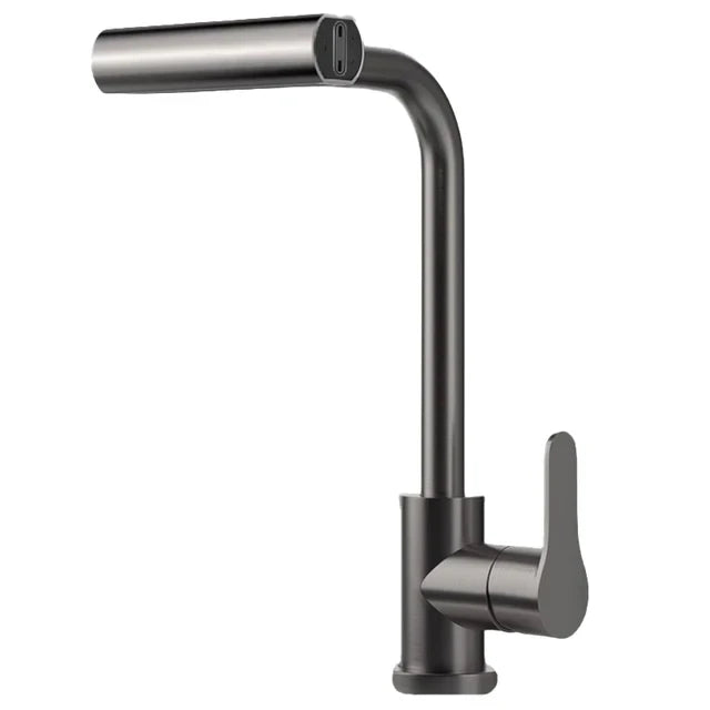 DecorBites™ Brushed Stainless Steel Kitchen Faucet with Rotation Stream Sprayer Head