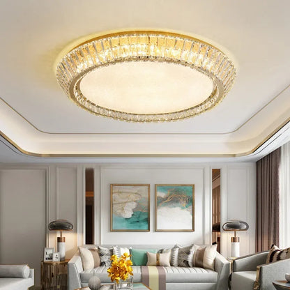 ™ Gold Crystal Glass LED Ceiling Light for Dining Living Room