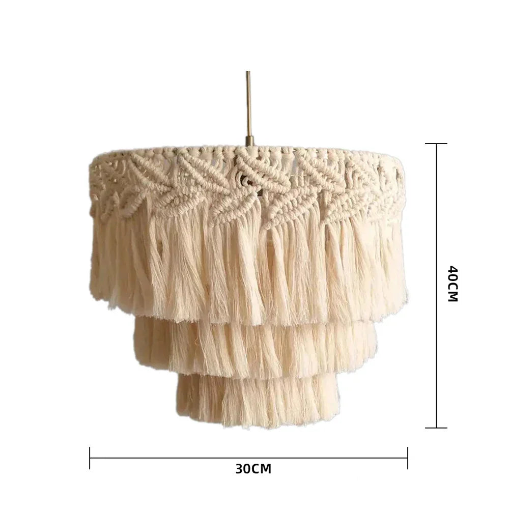 DecorBites™ Boho Macrame Ceiling Pendant Light Cover for Home Bedroom Chandeliers