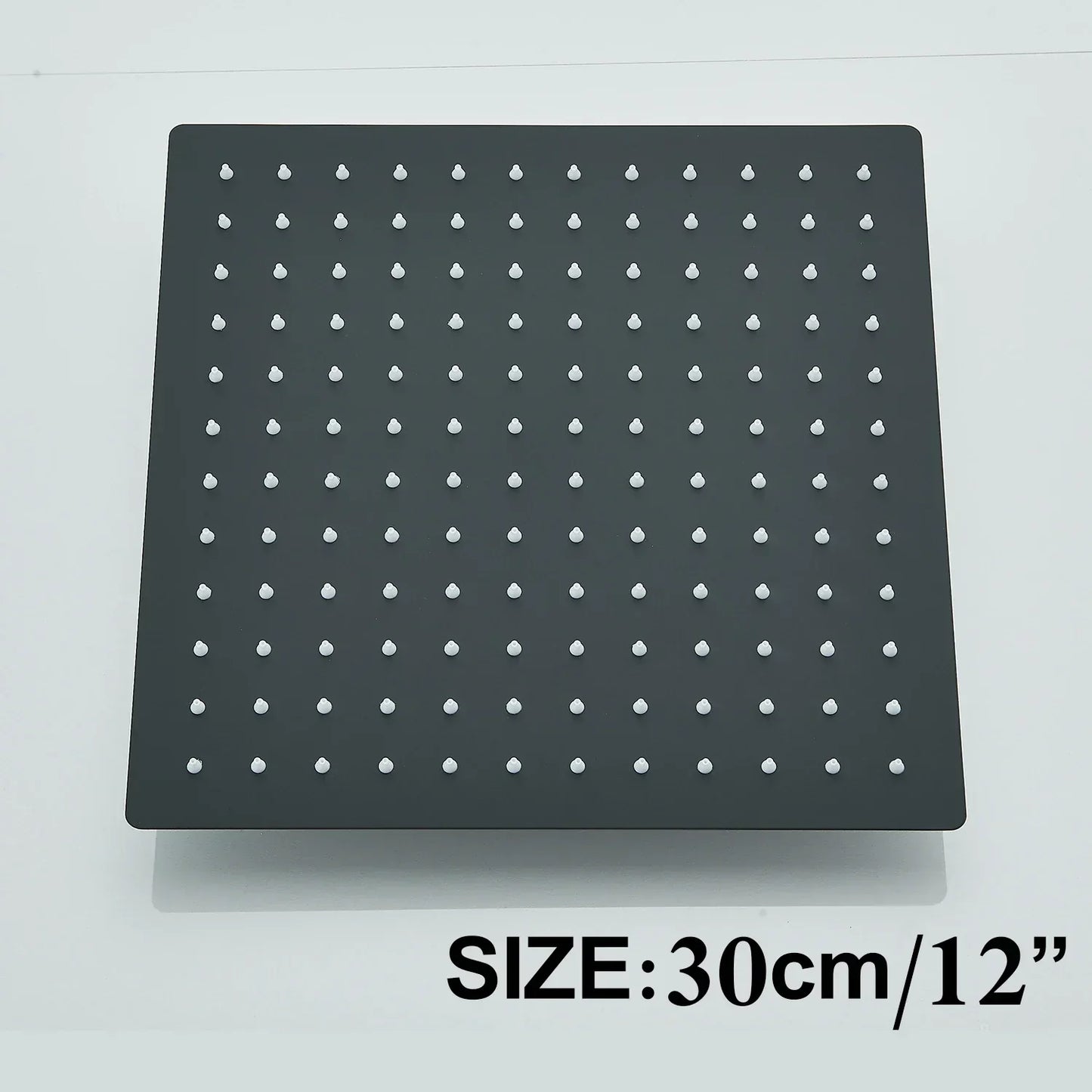 DecorBites™ 12" Matte Black Rainfall Shower Head Set with Shower Arm