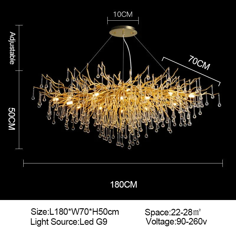 ™ Gold Crystal Ceiling Chandelier for Elegant Home Lighting