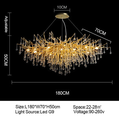 ™ Gold Crystal Ceiling Chandelier for Elegant Home Lighting