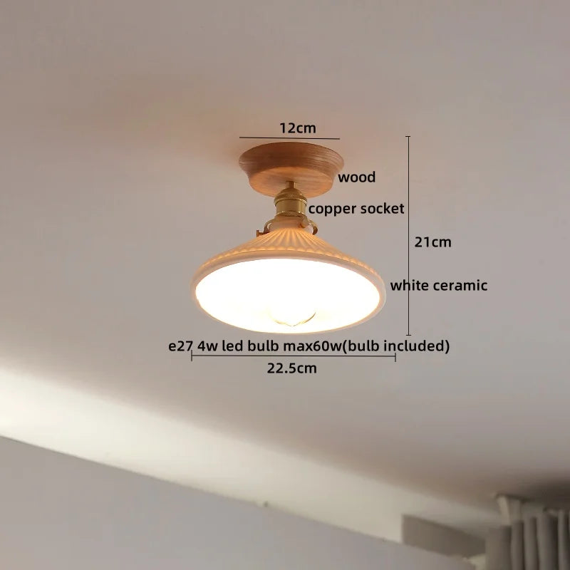 DecorBites™ Amber Glass LED Ceiling Lights Modern Decoration for Home Porch Restaurant