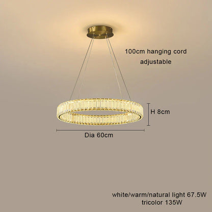 DecorBites™ Crystal Chandelier Pendant Lamps for Home Decor and Modern Living Room Lighting