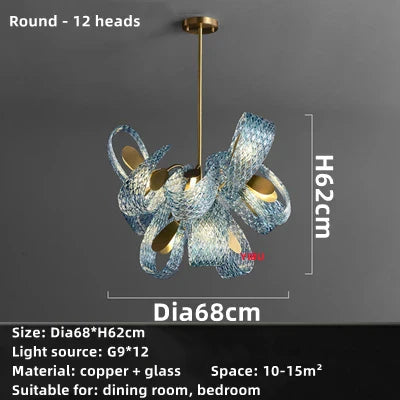DecorBites™ Blue Glass LED Pendant Lamps for Home Decor and Lighting Innovation