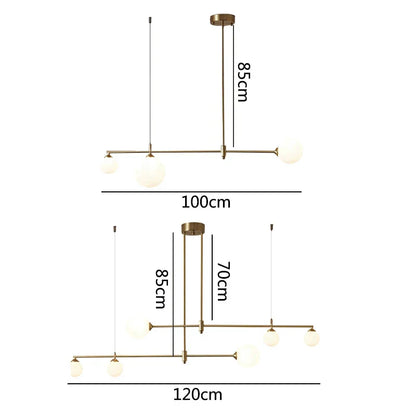 DecorBites™ Glass Ball Chandelier LED Light Fixture for Dining Room Bedroom Kitchen Island