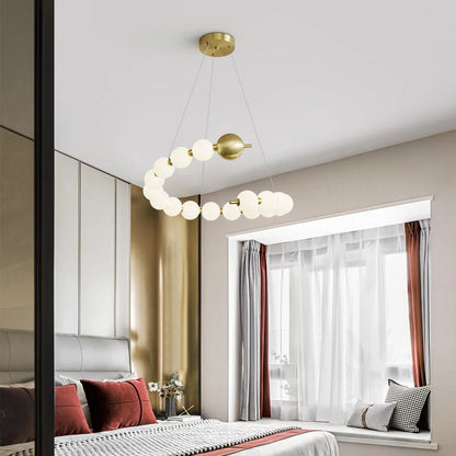 DecorBites™ Love Gold Chrome Chandelier LED Suspension Lighting for Dinning Room