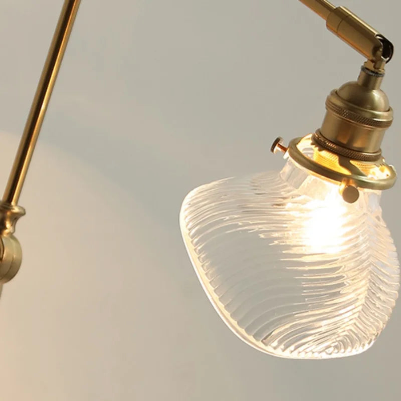 DecorBites™ Brass Swing Arm LED Wall Light Fixture with Rotatable Arms & Pull Chain Switch