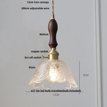 DecorBites™ Glass & Wood LED Pendant Lights for Home Decor & Restaurant Lighting