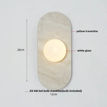 DecorBites™ Glass Globe LED Wall Lamp: Modern Nordic Stone Bathroom Mirror Light