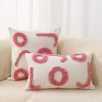 DecorBites™ Geometric Chenille Embroidered Pillow Covers Boho Moroccan Style Decor
