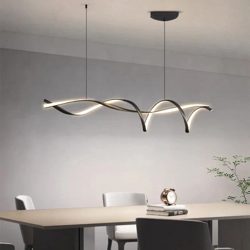 DecorBites™ Black Modern LED Chandelier Dining Room Kitchen Island Bar Ceiling Fixture