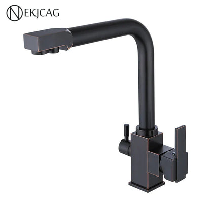 DecorBites™ Dual Outlet Gold Kitchen Faucet for Purified Water Hot & Cold Basin Sink