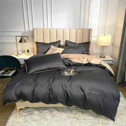 DecorBites™ Egyptian Cotton Bedding Set with Sheet Pillowcase Blanket Cover - Queen King Size