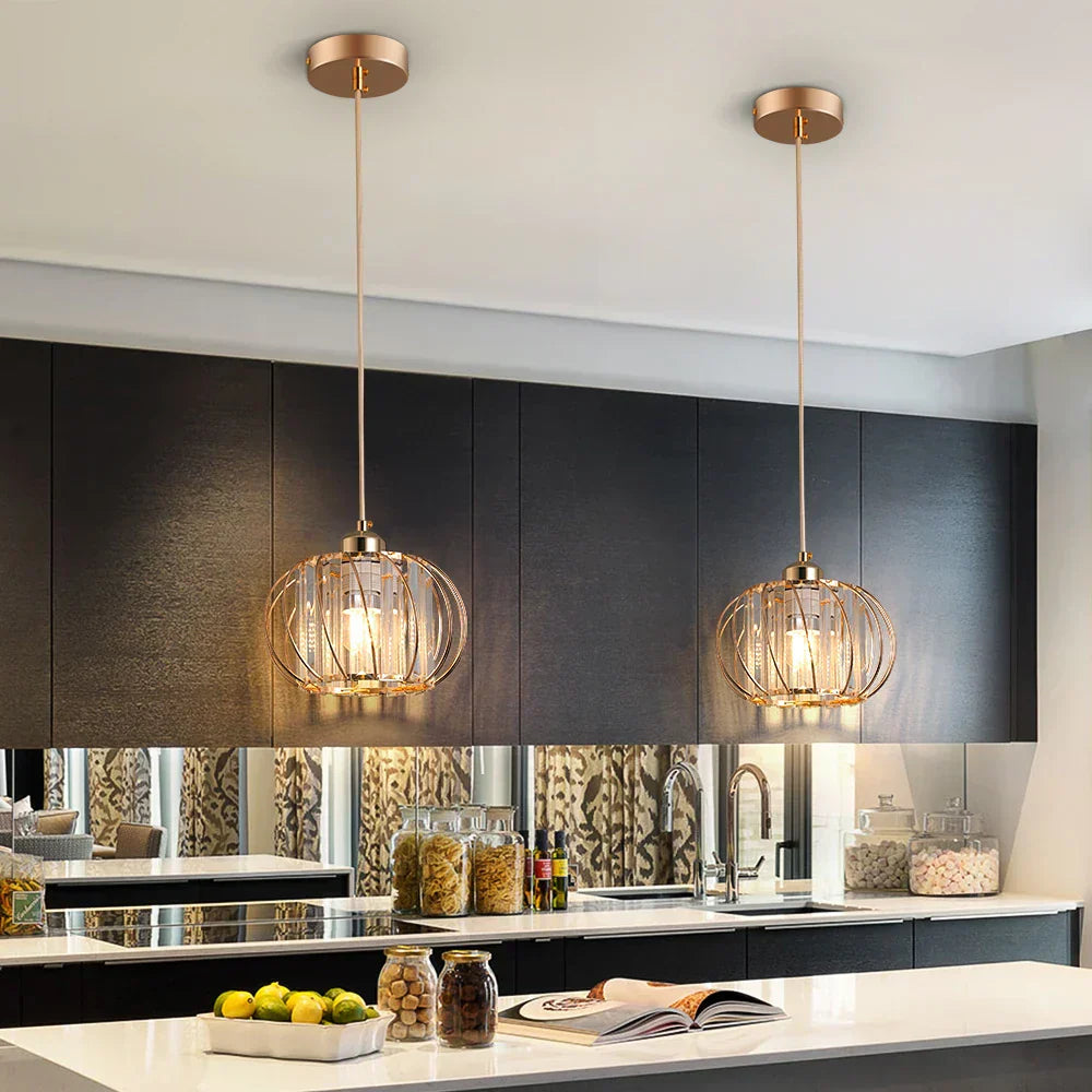 DecorBites™ Crystal Chandelier Lantern Pendant Light Fixture for Modern Home Décor