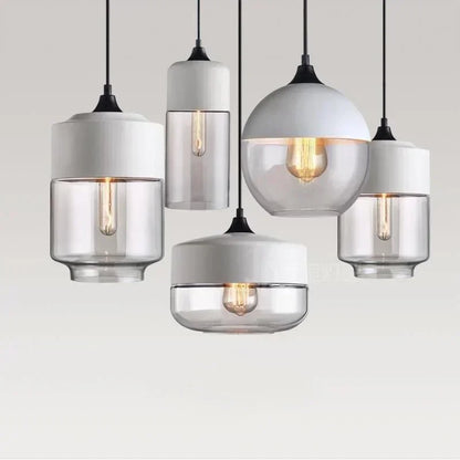 DecorBites™ Glass Wood Chandelier LED Pendant Light Fixture for Living Dining Bedroom