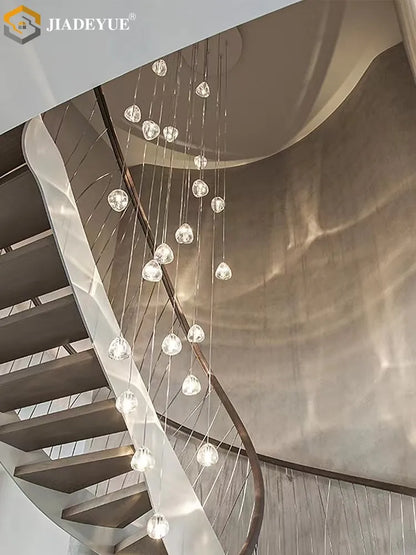DecorBites™ Crystal Ball Nordic LED Chandelier - Modern Staircase Decorative Lighting