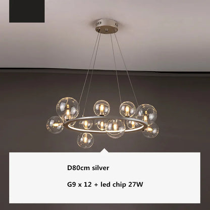 DecorBites™ Glass Ball G9 LED Chandelier: Modern Minimalist Nordic Design