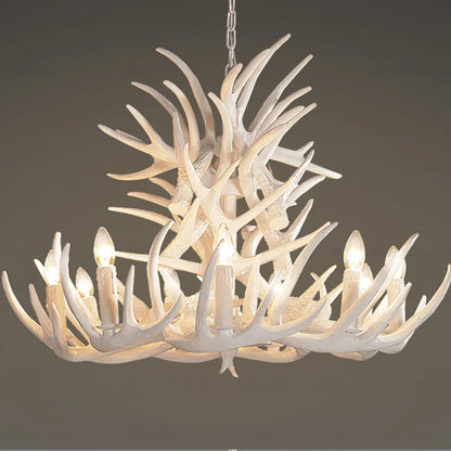 DecorBites™ Antler Pendant Chandelier for Living Room Decor - 6 Arms Deer Horn Hanging Lamp