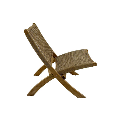 Jamaican Natural Outdoor Folding Lounge Chair with Polystrand Seat
