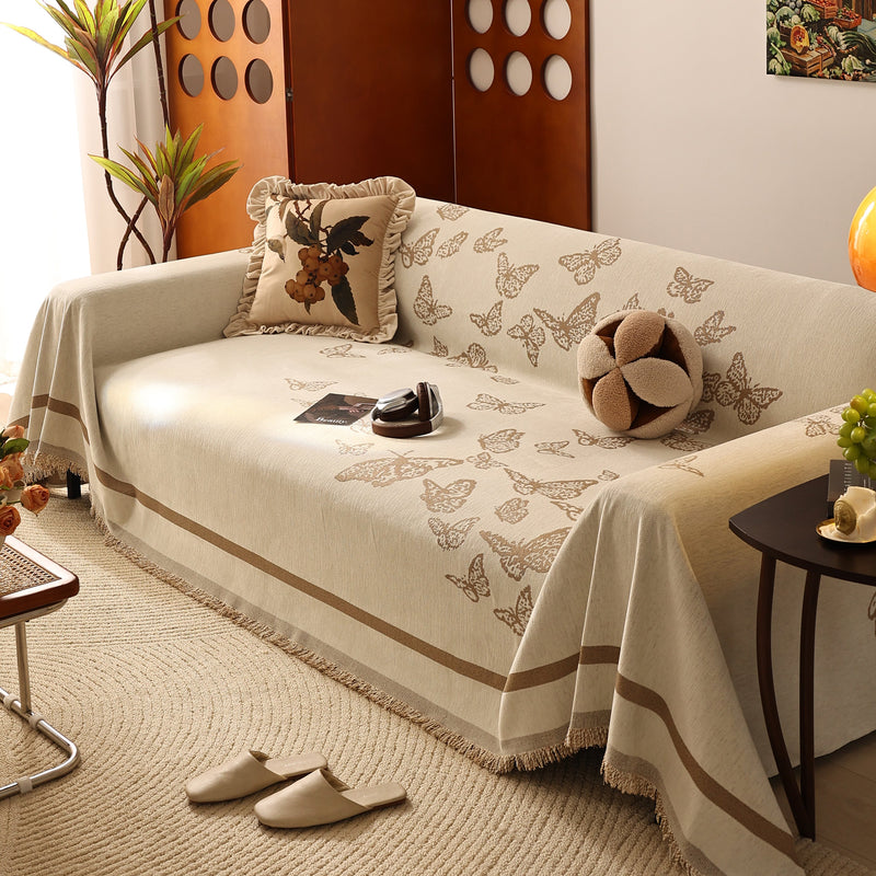 Butterfly Jacquard Soft Couch Blankets Cover