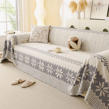 Thick Jacquard Couch Cover for Sectional Sofas, Cozy Washable Sofa Cover Throw Blanket