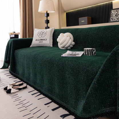 Solid Color Chenille Sofa Cover Blanket Furniture Covers for Sofas and Loveseats