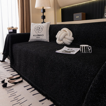 Solid Color Chenille Sofa Cover Blanket Furniture Covers for Sofas and Loveseats