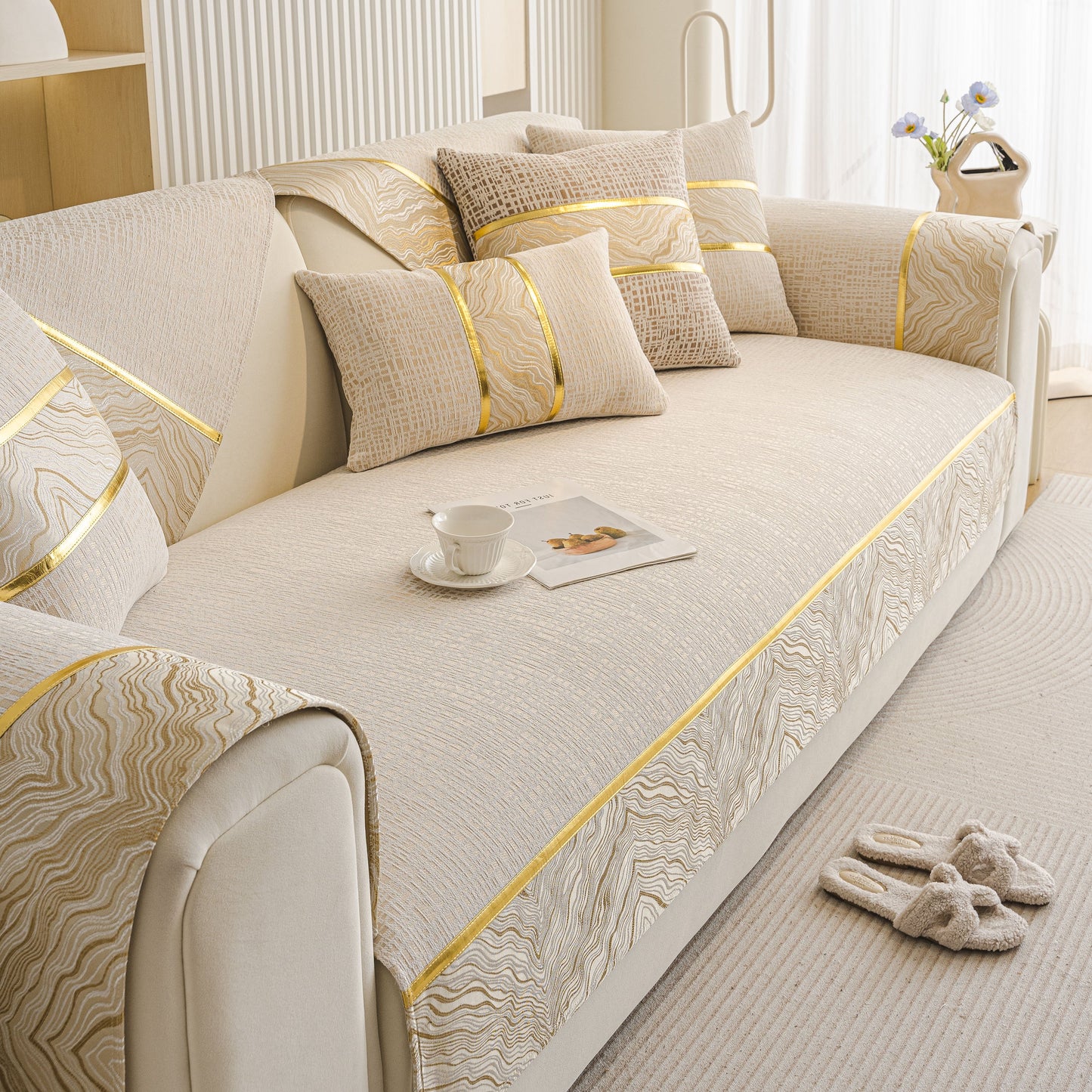 Modern Non-Slip Couch Slipcover, Soft, Durable & Washable Furniture Protector