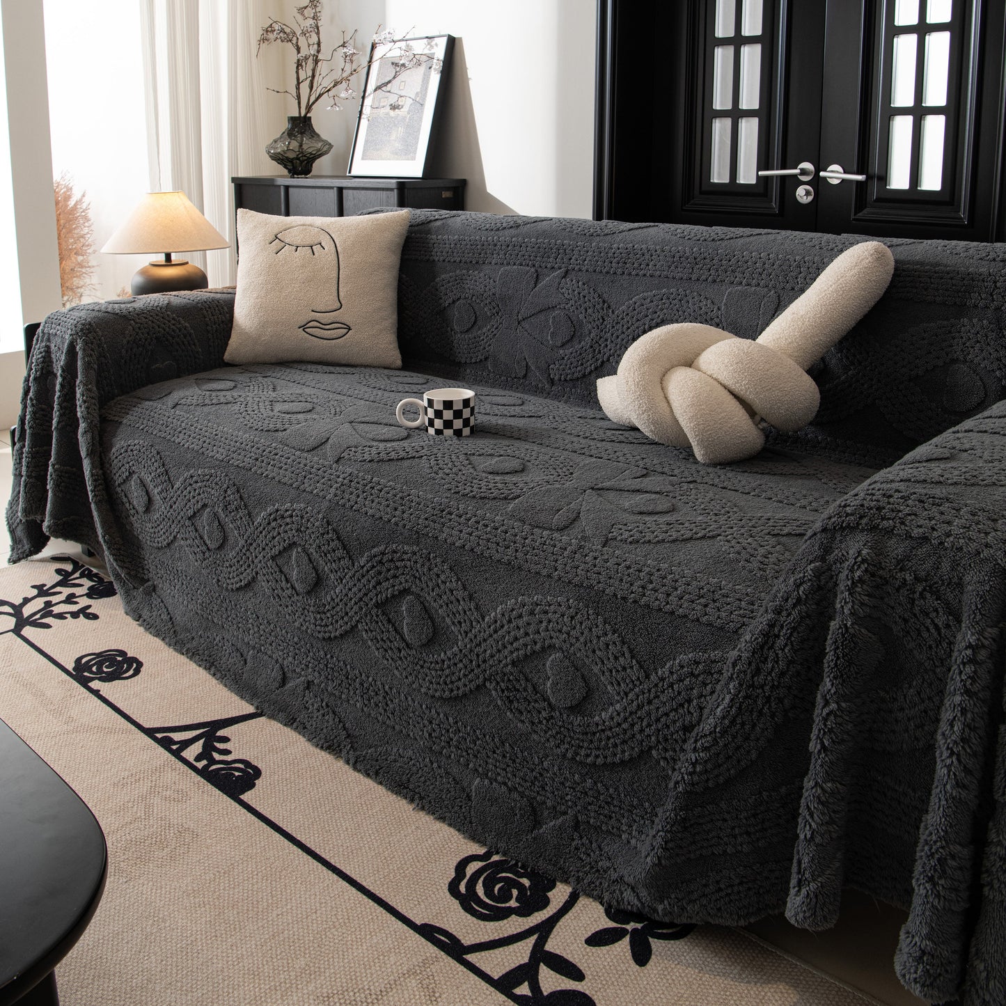 Soft Plush Fleece Throw Blanket for Couch Solid Cute Warm Couch Cover Blanket for Winter