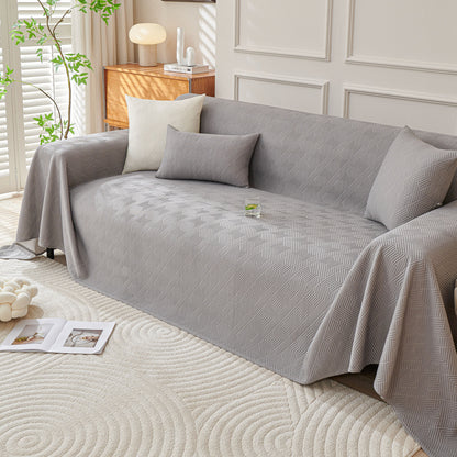 Cooling Scratch Proof Large Sofa Throw Cover, Geometric Texture Couch Protector