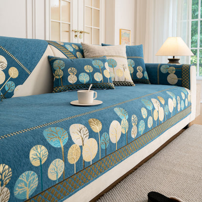 Sofa Cover for Couch, Non-Slip Sectional Couch Cover with Woven Tree Pattern