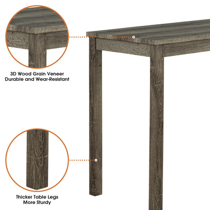 1 Traditional Breakfast Dining Table Set with 2 Stools for Apartment