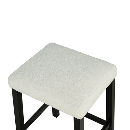 36" Modern Dining Table Set with 2 Stool, High Gloss Table Top, USB-A & USB-C Charging Ports