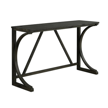 59" Rustic Dining&Bar Table Set with 3 Stools for Apartment, USB-A & USB-C Charging Ports