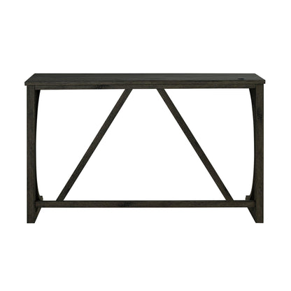 59" Rustic Dining&Bar Table Set with 3 Stools for Apartment, USB-A & USB-C Charging Ports