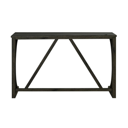 59" Rustic Dining&Bar Table Set with 3 Stools for Apartment, USB-A & USB-C Charging Ports